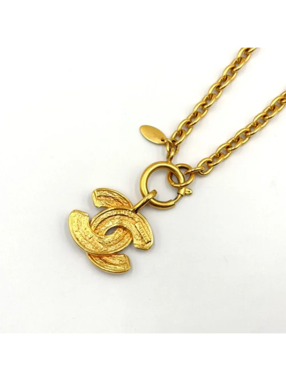 Chanel Quilted CC Logo Gold Plated Necklace
